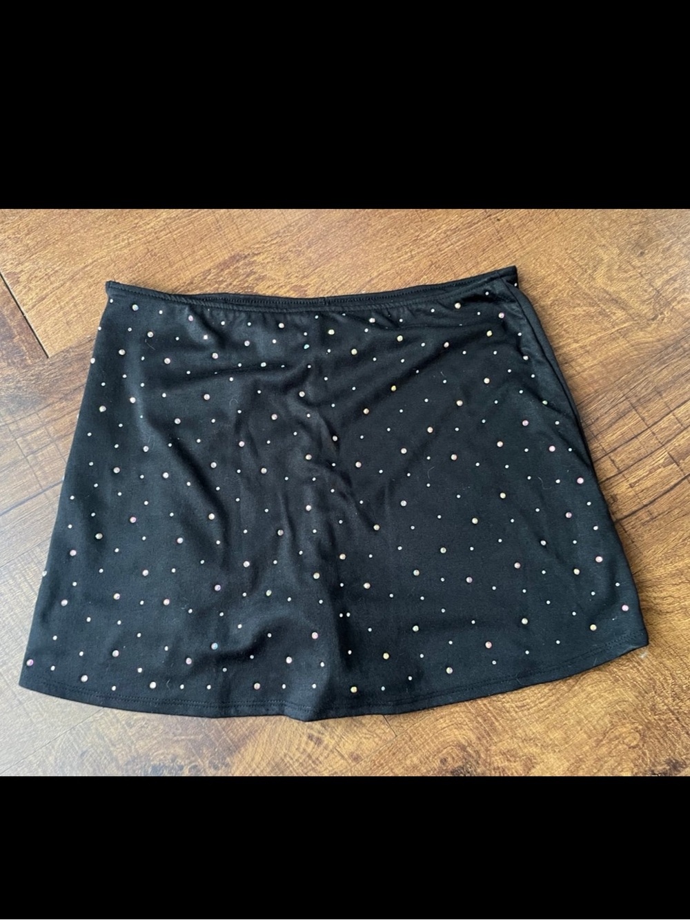 Wild fable Black Mini Skort skirt Multicolor gems sparkle Studs size medium